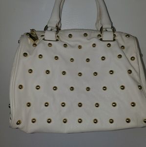 White/off white gold studded Steve maddenbag